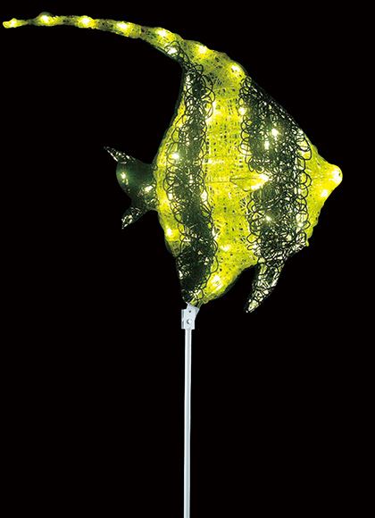 140cm 耐水65cm80球広角型LEDイエローグロー立体エンゼルフィッシュ(常点灯) [ONSDILI61145] 送料無料|電飾 人工観葉植物 造花 フェイク 装飾 飾付 雑貨 置物 デコレーション 飾り イベント パーティー フラワーアレンジメント インテリア 店舗装飾 ディスプレイ 飾り付け 魚