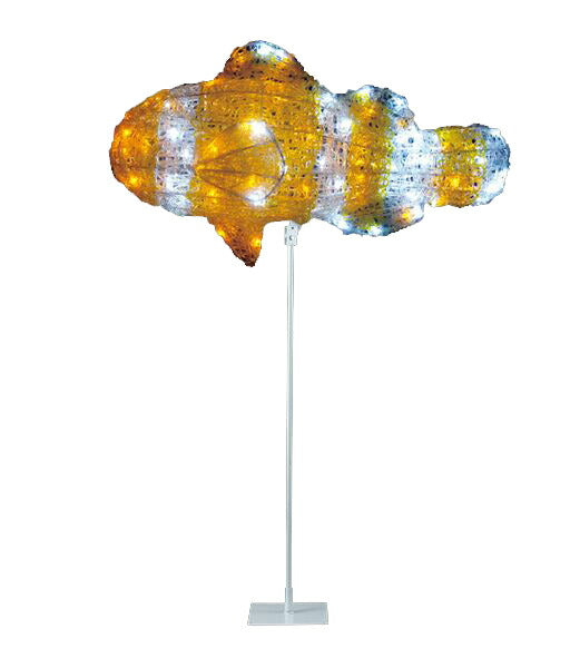 110cm 耐水60cm100球広角型LEDホワイトイエローグロー立体クマノミ(常点灯) [ONSDILI61144] 送料無料 |電飾 人工観葉植物 造花 フェイク 装飾 飾付 雑貨 置物 デコレーション 飾り イベント パーティー フラワーアレンジメント インテリア 店舗装飾 ディスプレイ 飾り付け 魚
