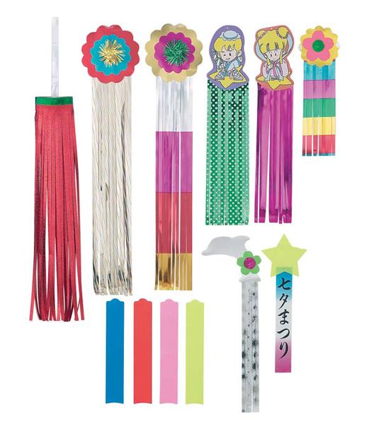 全長30～60cm 短冊35cm 吹流30～60cm 七夕笹飾り(9)(12個入り)  [ONSDISK2012] |人工観葉植物 造花 フェイク 装飾 飾付 小物 雑貨 資材 デコレーション 飾り イベント パーティー ガーデニング インテリア 店舗装飾 ディスプレイ 飾り付け 季節装飾 夏 七夕 七夕飾り 笹飾り