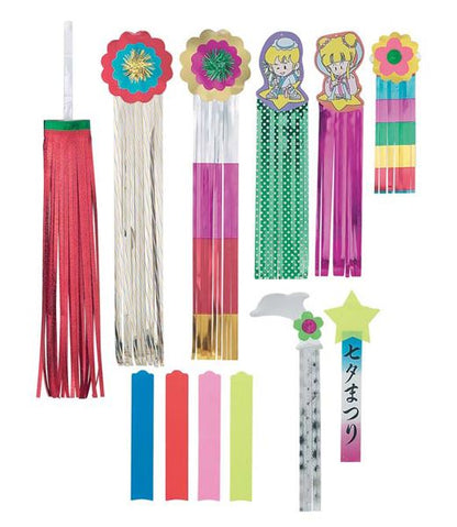 全長30～60cm 短冊35cm 吹流30～60cm 七夕笹飾り(9)(12個入り)  [ONSDISK2012] |人工観葉植物 造花 フェイク 装飾 飾付 小物 雑貨 資材 デコレーション 飾り イベント パーティー ガーデニング インテリア 店舗装飾 ディスプレイ 飾り付け 季節装飾 夏 七夕 七夕飾り 笹飾り