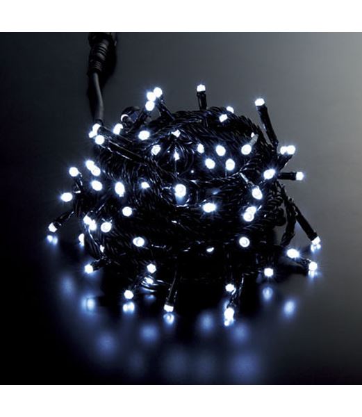 全長1000cm 耐水 100球 広角型スーパーLEDホワイトライト/ブラックコード(コネクター付き)[ONSPALI61049] 送料無料 |イルミネーション ライト 照明 LED クリスマス装飾 装飾 デコレーション オーナメント 飾り 店舗装飾 イベント 飾り付け クリスマスツリー電飾 Christmas
