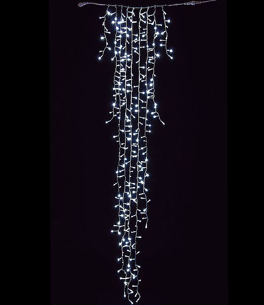 全長150cm 耐水300球 広角型LEDホワイトアイスクル/クリアコード(常点灯/パワーコード、コネクター付き) [ONSDILI61089] 送料無料 |クリスマス ツリー イルミネーション ライト 照明 LED 装飾 電飾 ディスプレイ 飾り付け 店舗装飾 室内装飾 インテリア