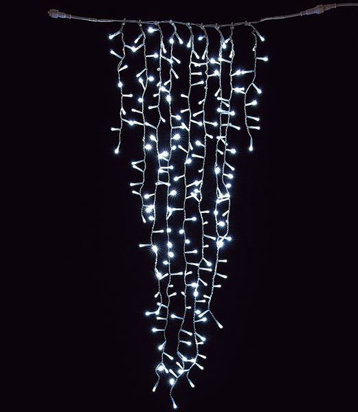 全長100cm 耐水 200球 広角型LEDホワイトアイスクル/クリアコード(常点灯/パワーコード、コネクター付き) [ONSDILI61088] 送料無料 |クリスマス イルミネーション ライト 照明 LED クリスマス装飾 装飾 デコレーション オーナメント 飾り 店舗装飾 イベント 飾り付け 電飾