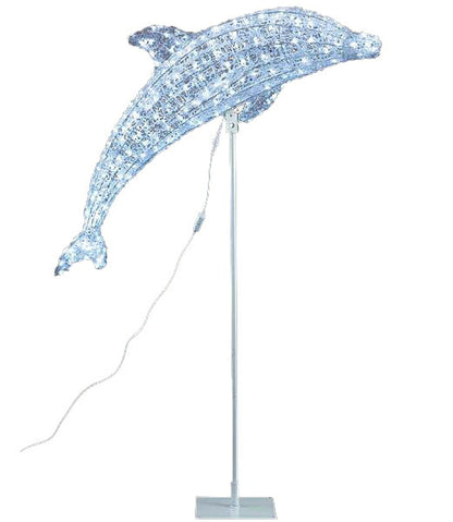 耐水130cm 300球 広角型LEDホワイトグロー立体ドルフィン(常点灯/パワーコード、スタンド付き)[ONSDILI61085] 代引決済不可 送料無料 |クリスマス イルミネーション ライト 照明 LED 耐水 クリスマス装飾 装飾 デコレーション オーナメント 飾り 店舗装飾 飾り付け イルカ
