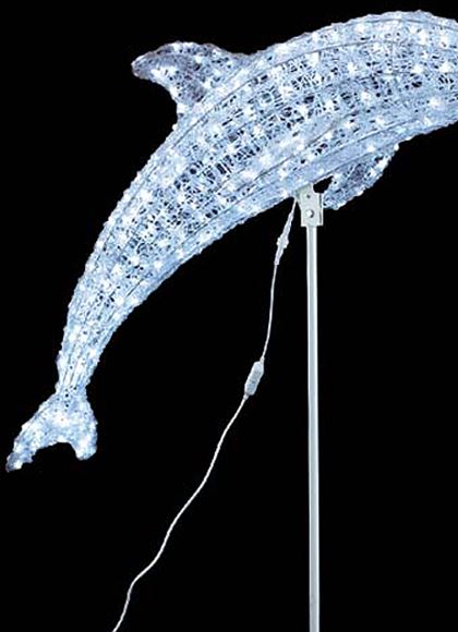 耐水130cm 300球 広角型LEDホワイトグロー立体ドルフィン(常点灯/パワーコード、スタンド付き)[ONSDILI61085] 代引決済不可 送料無料 |クリスマス イルミネーション ライト 照明 LED 耐水 クリスマス装飾 装飾 デコレーション オーナメント 飾り 店舗装飾 飾り付け イルカ