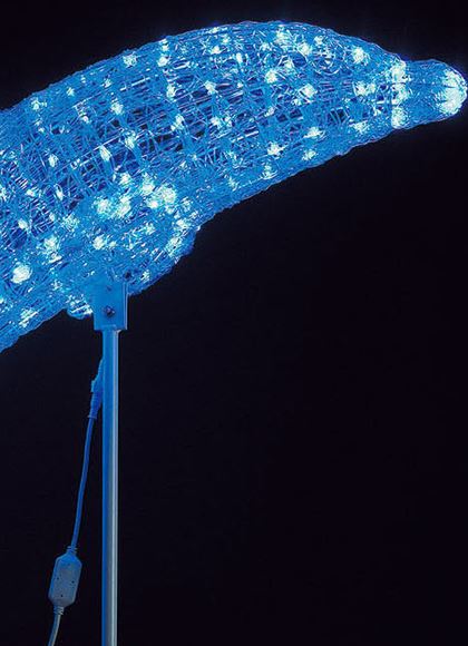 耐水130cm 300球 広角型LEDブルーグロー立体ドルフィン(常点灯/パワーコード、スタンド付き)[ONSDILI61093]　代引決済不可 送料無料 |クリスマス イルミネーション ライト 照明 LED 耐水 クリスマス装飾 装飾 デコレーション オーナメント 飾り 店舗装飾 飾り付け イルカ