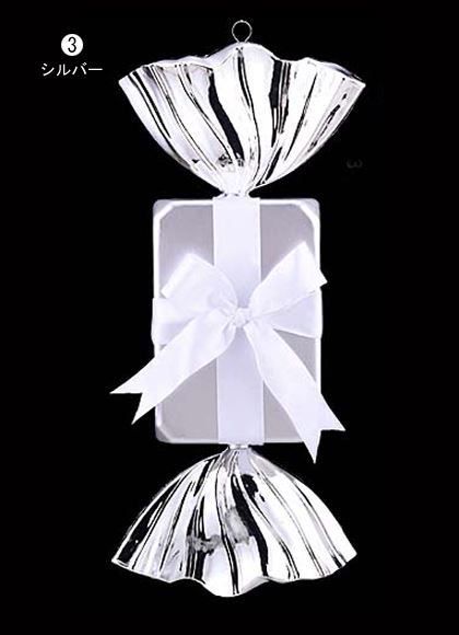 45cm ホワイトリボンシャイニーキャンディ [ONSDICA6010] |装飾 飾付 クリスマス 小物 雑貨 イベント クリスマスツリー飾り オーナメント クリスマス装飾 飾り パーティー デコレーション ホワイト リボン メタリック キャンディ 室内装飾 店舗装飾 飾り付け Christmas