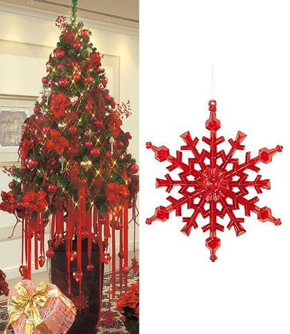 15cm クリアレッドスノーフレーク [ONSTOSN6097] |装飾 飾付 クリスマス 小物 雑貨 イベント クリスマスツリー飾り オーナメント クリスマス装飾 飾り パーティー クリア レッド 赤 スノー フレーク デコレーション ガーランド 室内装飾 店舗装飾 飾り付け Christmas
