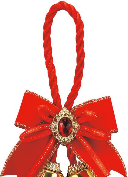 15cm　レッドリボンデュアルベル [ONSPABL6699] |装飾 飾付 クリスマス 小物 雑貨 イベント クリスマスツリー飾り オーナメント クリスマス装飾 飾り パーティー デコレーション レッド 赤 リボン デュアル ベル 室内装飾 店舗装飾 飾り付け Christmas