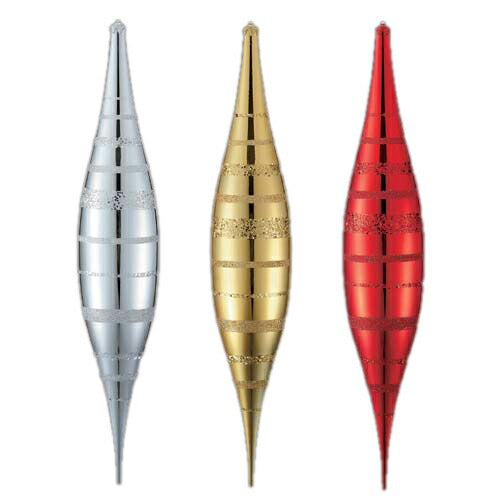 90cm シャイニーストライプラージフィニアル [ONSDIFN6842] 送料無料 |クリスマス装飾 室内装飾 装飾 飾付 クリスマス オーナメント 飾り レッド シルバー ゴールド 店舗装飾 イベント 飾り付け 赤 銀 金 デコレーション Christmas