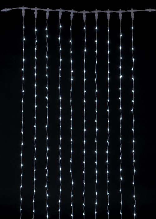 全長800cm 耐水 1000球 広角型LEDホワイトカーテンライト/クリアコード(常点灯/パワーコード、コネクター付き)[ONSDILI61283] 送料無料 |クリスマス イルミネーション ライト 照明 LED 装飾 飾付 イベント クリスマスツリー飾り オーナメント クリスマス装飾 飾り 電飾