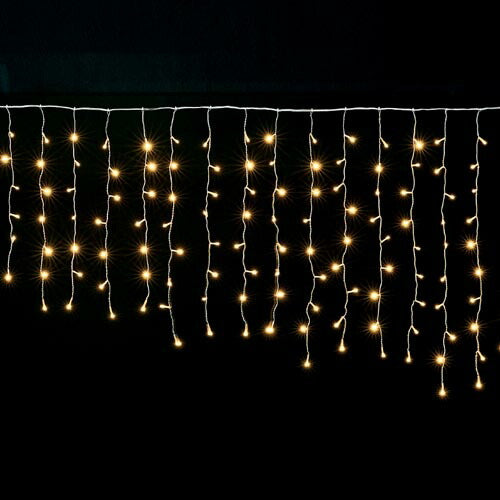 全高40～100×幅300cm 耐水 196球 広角型LEDシャンペーンアイスクルライト/クリアコード(パワーコード、コネクター付き) [ONSDILI61379] 送料無料 |クリスマス イルミネーション ライト 照明 LED 装飾 飾付 イベント クリスマスツリー飾り オーナメント クリスマス装飾 飾り