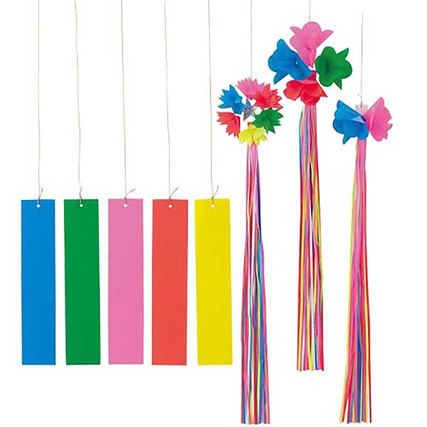 全長20～50cm 短冊20cm 吹流し50cm 七夕笹飾り(1)(8個入り) [ONSDISK2001] |人工観葉植物 造花 フェイク 装飾 飾付 小物 雑貨 資材 デコレーション 飾り イベント パーティー ガーデニング インテリア 店舗装飾 ディスプレイ 飾り付け 季節装飾 夏 七夕 七夕飾り 笹飾り