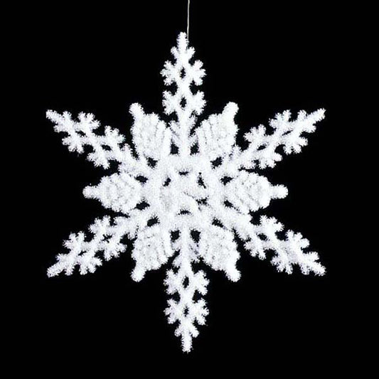 25cm ファースノーフレーク [ONSDISN6955]｜クリスマス 装飾 飾付 ディスプレイ イベント クリスマスツリー飾り オーナメント クリスマス飾り パーティー デコレーション 室内装飾 店舗装飾 飾り付け Christmas スノー 雪 スノーフレーク 雪結晶