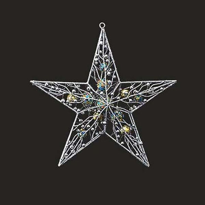 35cm シャイニーボールスター(立体) [ONSDIWI61010] |クリスマス 装飾 飾付 ディスプレイ イベント クリスマスツリー飾り オーナメント クリスマス装飾 飾り パーティー スター 星 シルバー デコレーション 室内装飾 店舗装飾 飾り付け Christmas