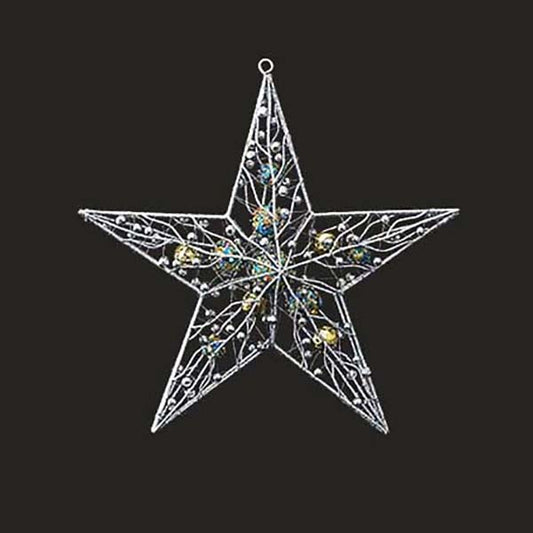 35cm シャイニーボールスター(立体) [ONSDIWI61010] |クリスマス 装飾 飾付 ディスプレイ イベント クリスマスツリー飾り オーナメント クリスマス装飾 飾り パーティー スター 星 シルバー デコレーション 室内装飾 店舗装飾 飾り付け Christmas