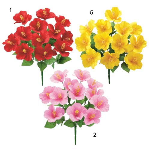45cm ハイビスカスブッシュ(12/36) [ONSFLBU3738] |人工観葉植物 アートフラワー 造花 フェイクグリーン 装飾 飾付 小物 デコレーション 飾り イベント パーティー フラワーアレンジメント 店舗装飾 ハイビスカス ブッシュ 花材 ディスプレイ 室内装飾 飾り付け 夏 花束
