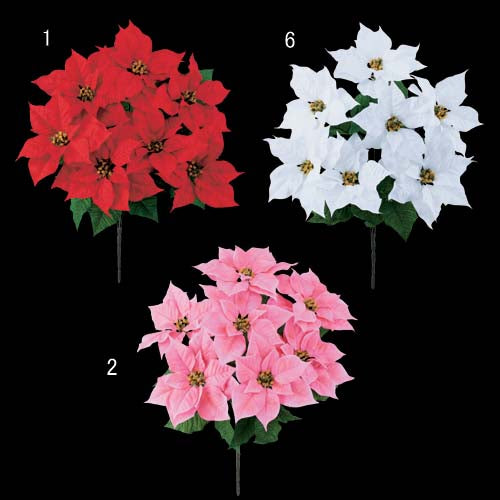 55cm ファンシーポインセチアブッシュ(7)[ONSFLBU6735] |造花 フェイク 人工観葉植物 クリスマス 装飾 デコレーション ガーランド オーナメント 飾り イベント パーティー フラワーアレンジメント 店舗装飾 ポインセチア ブッシュ レッド ピンク ホワイト 飾り付け Christmas