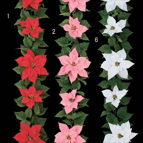 180cm ファンシーポインセチアガーランド(6) [ONSFLGA6715] |造花 フェイク 人工観葉植物 クリスマスツリー クリスマス 装飾 デコレーション ポインセチア ガーランド オーナメント 飾り イベント パーティー レッド ピンク ホワイト 室内装飾 店舗装飾 飾り付け Christmas