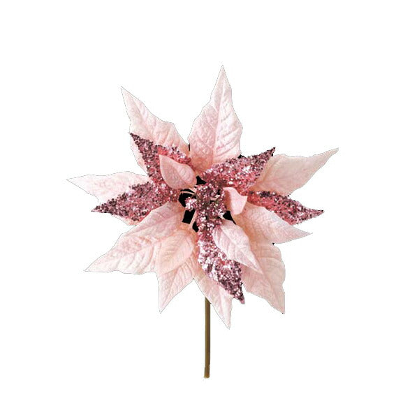 25cm ピンキージュエルポインセチアピック [ONSFLPC6658]  |造花 フェイク 人工観葉植物 クリスマス 装飾 デコレーション ガーランド オーナメント 飾り イベント パーティー フラワーアレンジメント 店舗装飾 ポインセチア ピック 室内装飾 飾り付け Christmas