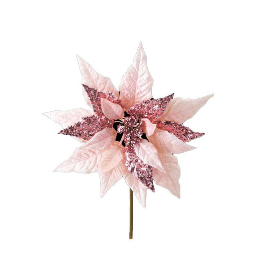 25cm ピンキージュエルポインセチアピック [ONSFLPC6658]  |造花 フェイク 人工観葉植物 クリスマス 装飾 デコレーション ガーランド オーナメント 飾り イベント パーティー フラワーアレンジメント 店舗装飾 ポインセチア ピック 室内装飾 飾り付け Christmas