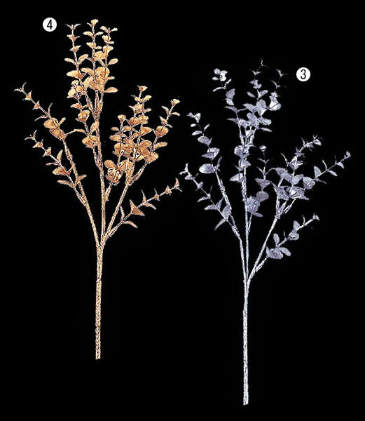 40cm シャイニーユーカリスプレイ(3) [ONSLESP6578] |造花 フェイクグリーン 人工観葉植物 資材 花材 フラワーアレンジメント 花 枝 葉 ピック スプレイ デコレーション 店舗装飾 イベント クリスマス ユーカリ シルバー ゴールド 室内装飾 飾り付け Christmas