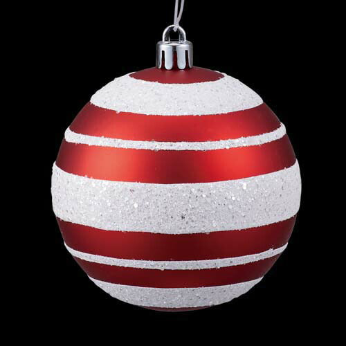 8cmレッドホワイトボール [ONSTOBA6271] クリスマスボール デコレーション 装飾ボール  クリスマスオーナメント クリスマス飾り ツリー飾り クリスマス装飾品 イベント用品  パーティーグッズ  レッドホワイト ハンドメイドクリスマスボール