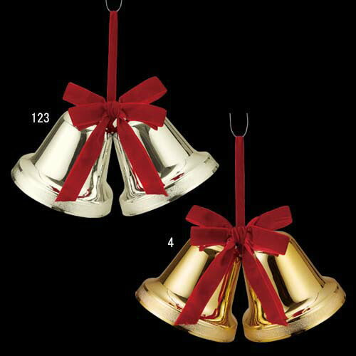 30cmレッドリボンシャイニーツインベル [ONSTOBL6025] クリスマスベル クリスマス装飾品 イベント用品  パーティーグッズ  ツインベル　クリスマスオーナメント デコレーション 装飾ベル クリスマスデザイン 赤いリボン