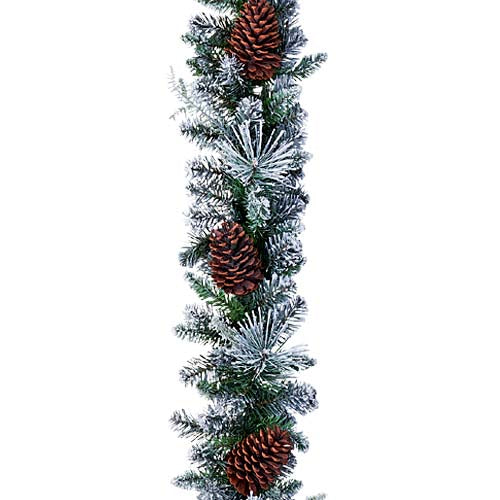 180cm 防炎 27cm幅 ラージパインスノーリッチガーランド(5) [ONSPAGA6977] 送料無料 |造花 フェイク 人工観葉植物 クリスマスツリー クリスマス 装飾 デコレーション ガーランド オーナメント 飾り イベント パーティー 松ぼっくり 室内装飾 店舗装飾 飾り付け Christmas