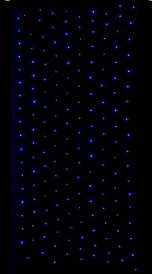全高120×幅240cm 耐水 180球 広角型LEDブルーネットライト/ブラックコード(パワーコード、コネクター付き) [ONSPALI61144] 送料無料 |クリスマス イルミネーション ライト 照明 LED 装飾 飾付 イベント クリスマスツリー飾り オーナメント クリスマス装飾 飾り 電飾