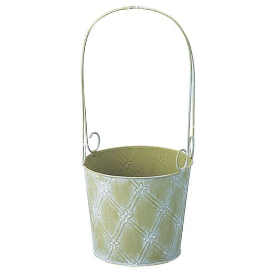 18cm径 モスラウンドバスケット [ONSPAPL7938] | 花器 花瓶 ベース プランター フラワーポット 鉢 ポット 花入れ バスケット 植木鉢 フラワーアレンジメント インテリア 装飾 ディスプレイ 飾り付け 花材 資材 ブリキ 造花 人工観葉植物 フェイクグリーン フェイクフラワー