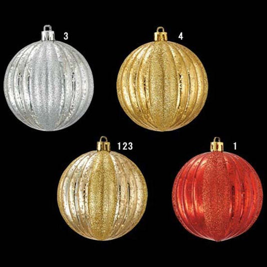 80mm ラスターラインボール(ワイヤー付き)[ONSTOBA6208] |クリスマス 装飾 飾付 ディスプレイ イベント クリスマスツリー飾り オーナメント クリスマス飾り パーティー デコレーション 室内装飾 店舗装飾 飾り付け Christmas ボール レッド シルバー ゴールド